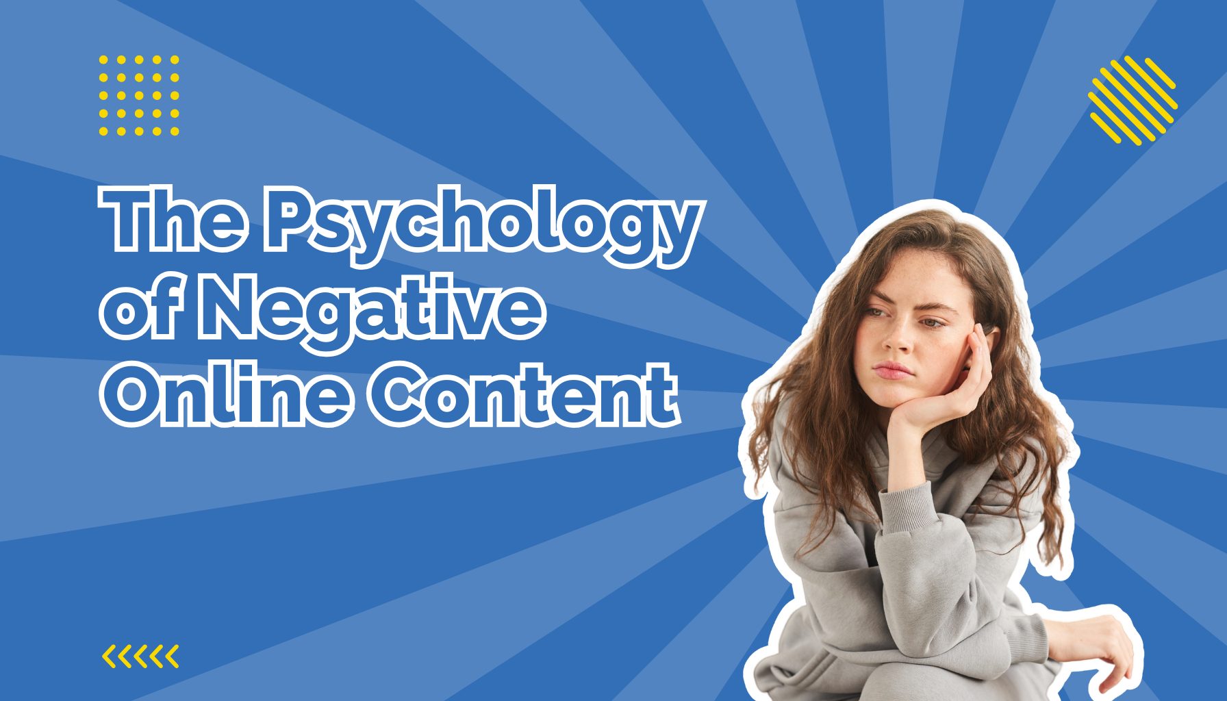 Woman sat down with her hand on her face thinking