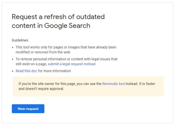 Google search console remove outdated content