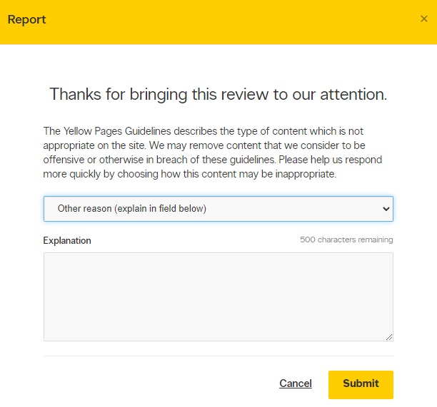 yellowpages report explain