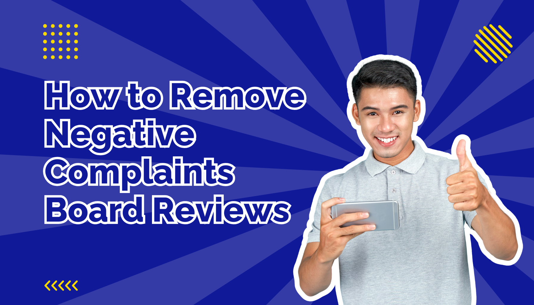 Young man in white golf shirt, smiling and holding his phone