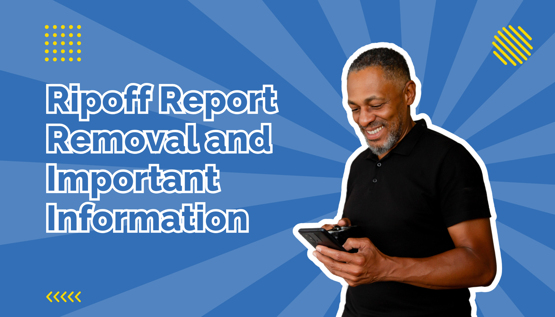 Man in black shirt holding mobile phone