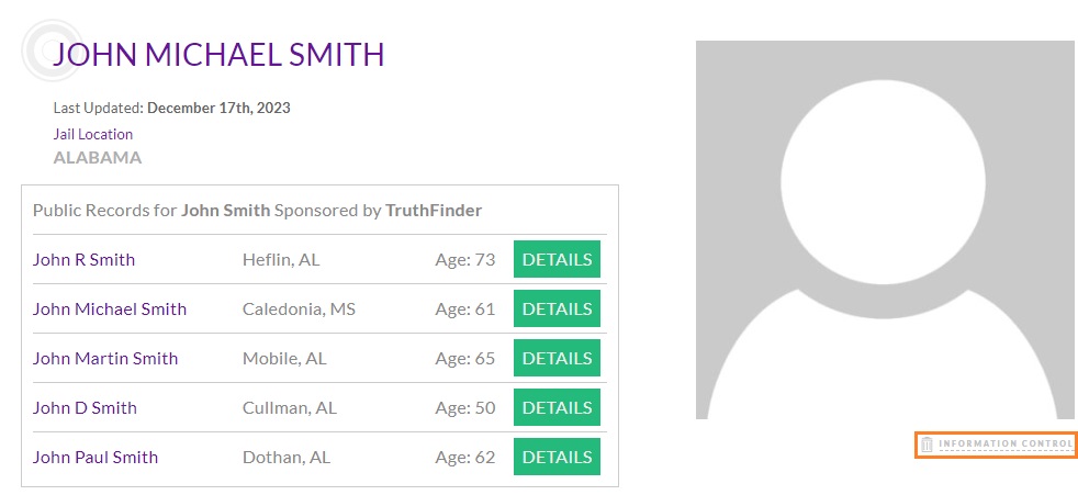 arrestfacts.com removal control information step 3