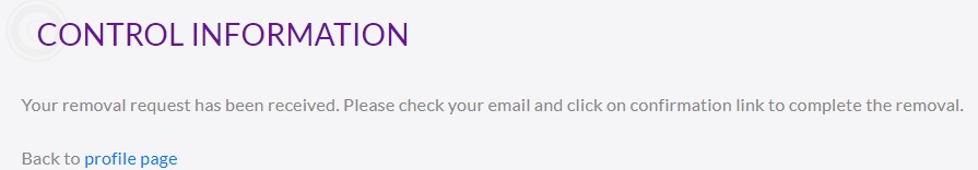 arrestfacts.com removal confirmation step 5