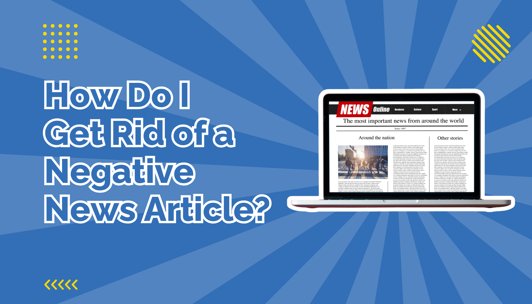 Laptop showing the news