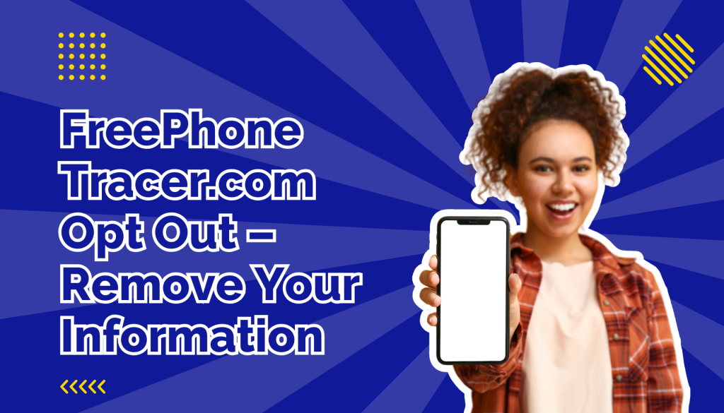 Woman in plaid shirt holding out a mobile phone