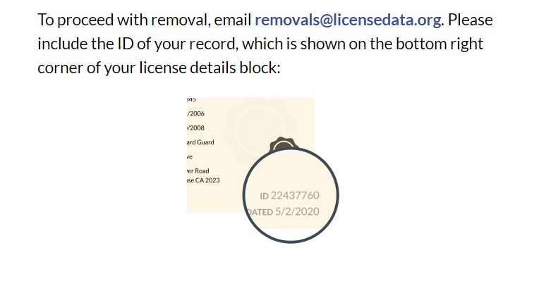 alarmscalifornia.org opt out ID