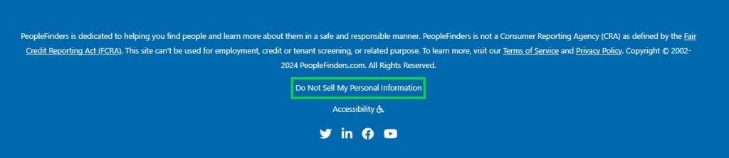 peoplefinder opt out do not sell my personal information
