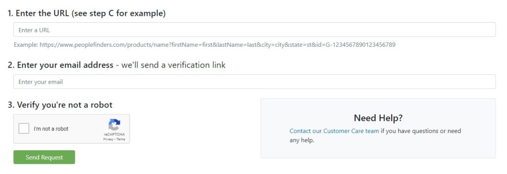 peoplefinder opt out request