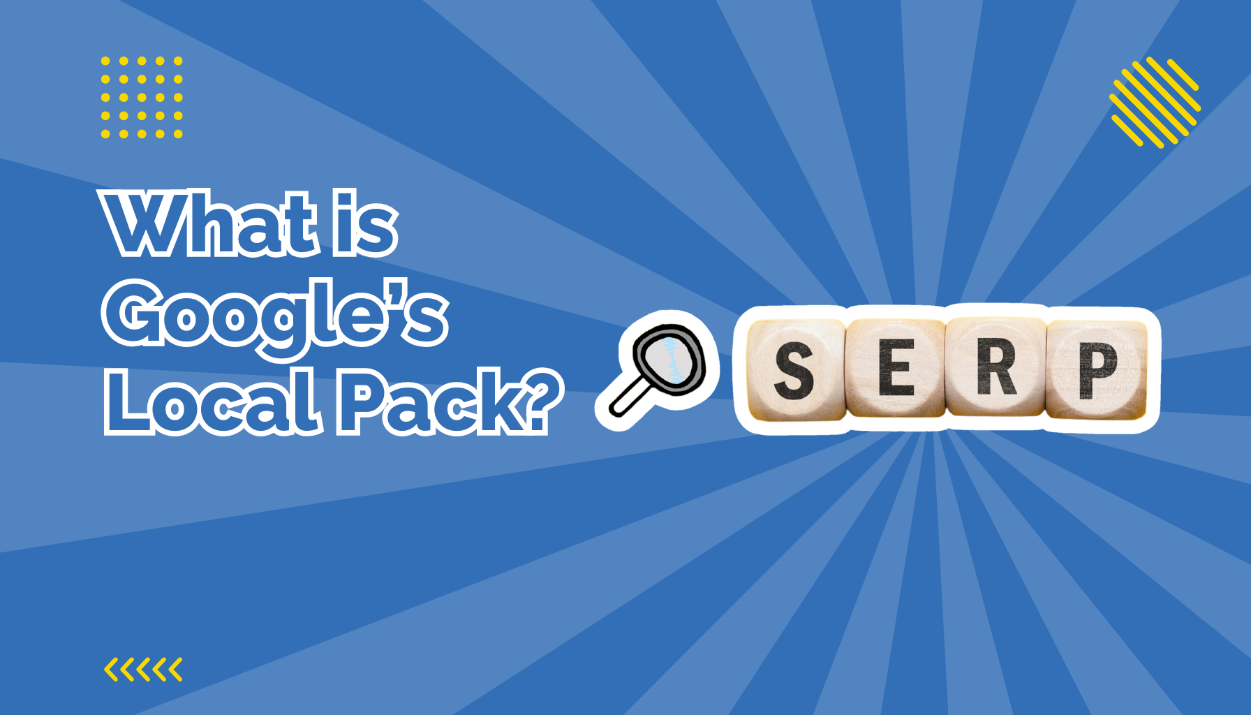 Blocks that spell SERP and magnifying glass