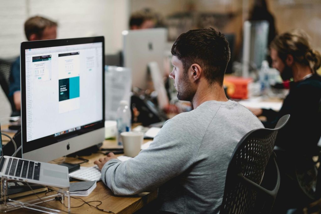 man working at a computer