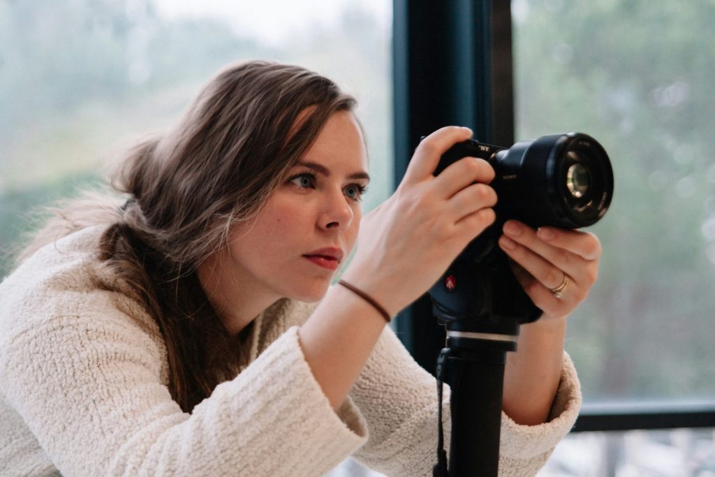 woman with a camera