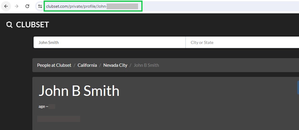 clubset.com opt out profile url