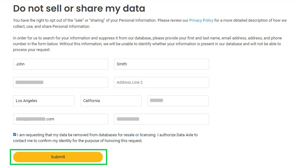 data-axle.com opt out submit removal request