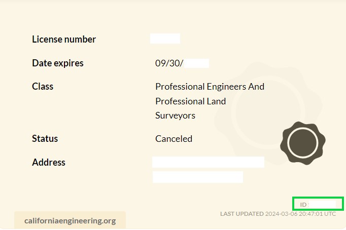 californiaengineering.org opt out email request