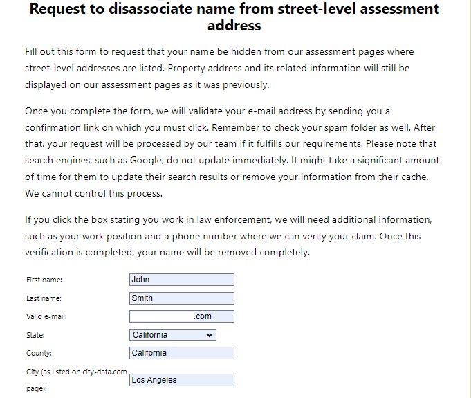 city-data.com opt out confirm removal request