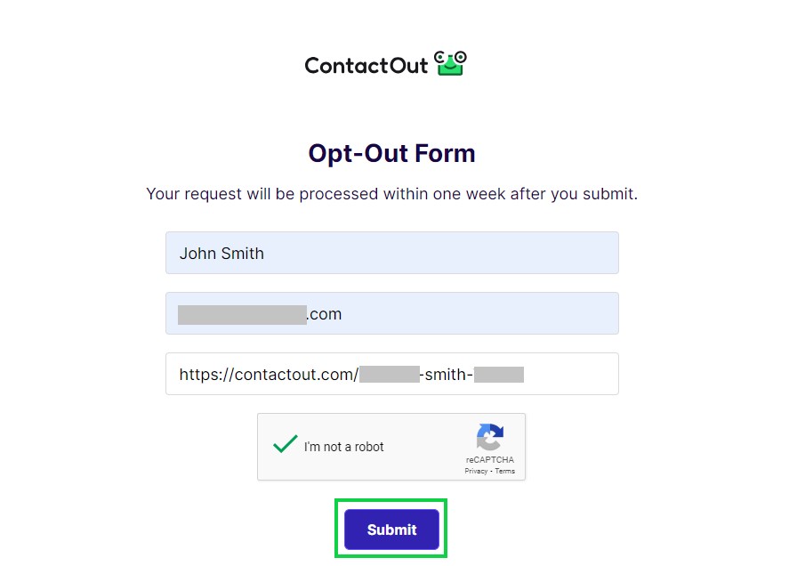 contactout.com opt out submit opt out