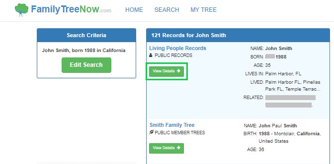 familytreenow.com opt out view your records