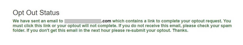 familytreenow.com opt out email message