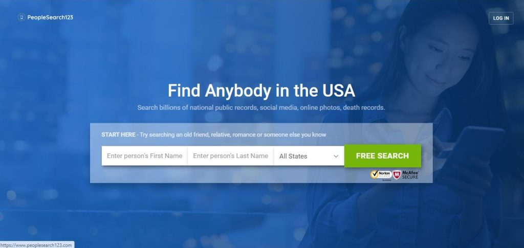 peoplesearch123.com opt out homepage