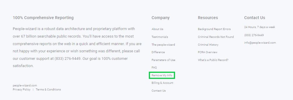 people-wizard.com opt out remove my info