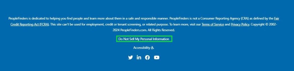 peoplefinders.com opt out do not sell my personal information