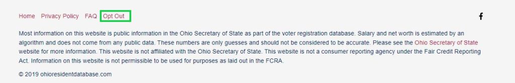 ohioresidentsdatabase.com opt out scroll to the bottom of the page and click opt out