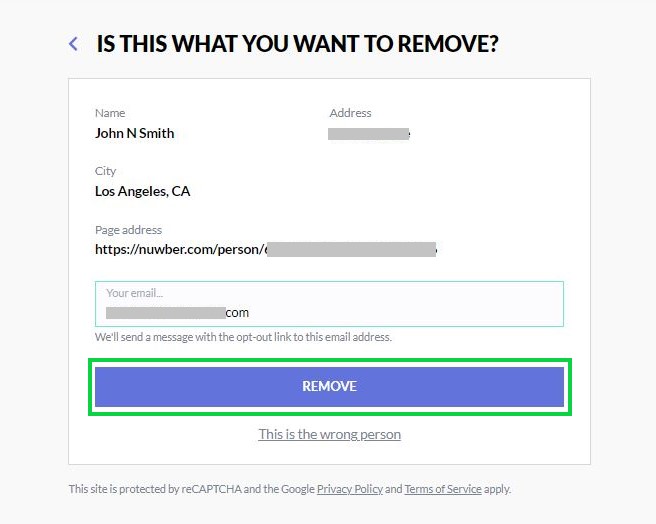 nuwber.com opt out click remove