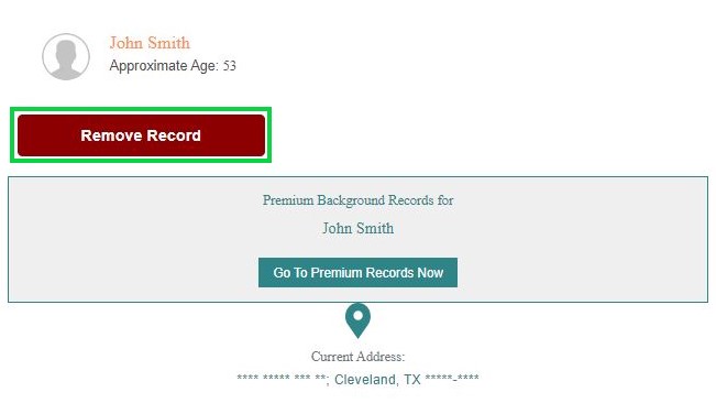 peoplesearchnow.com opt out click remove record