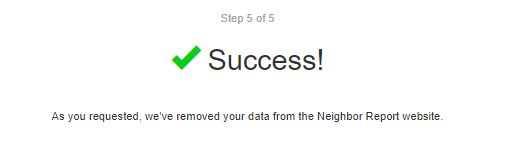 neighbor.report opt out confirmation message
