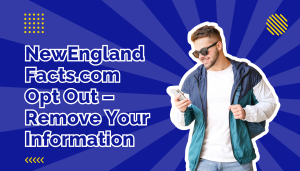 Man in blue jacket with a backpack looking at his phone