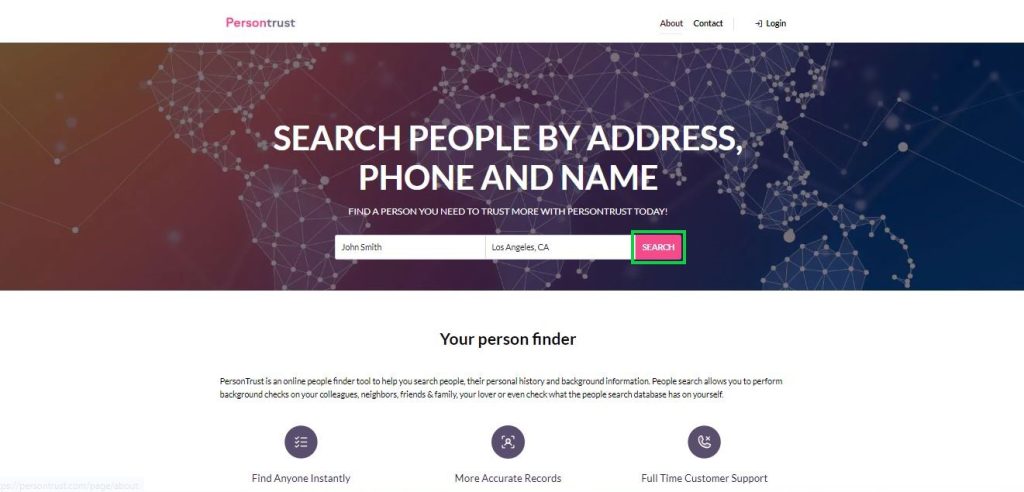 persontrust.com opt out homepage