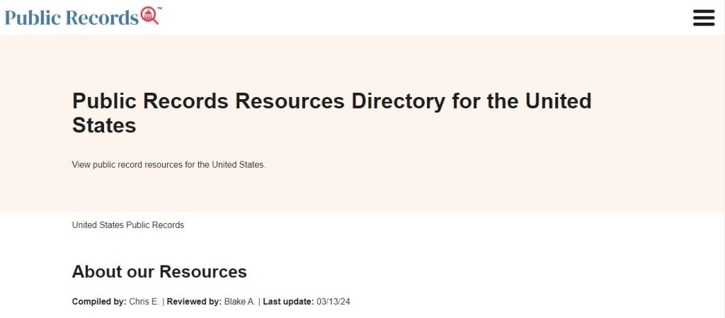 publicrecords.com opt out homepage