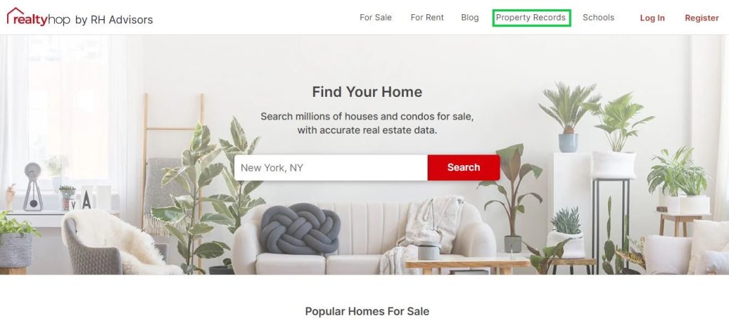 realtyhop.com opt out homepage