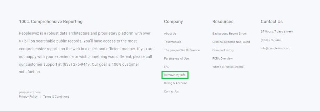 peopleswiz.com opt out click remove my info