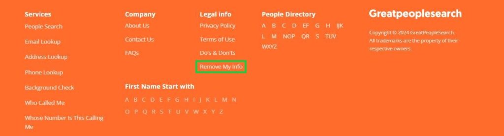 greatpeoplesearch.com opt out click remove my info