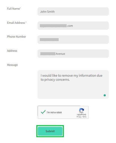 pipl.com opt out form information