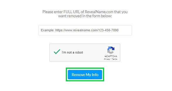revealname.com opt out remove my info