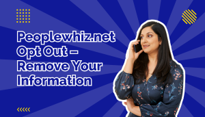 Woman in blue blouse talking on phone