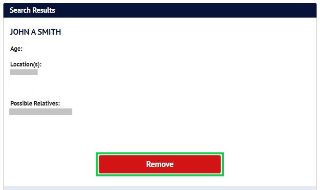 searchpublicrecords.com opt out find your profile and click remove
