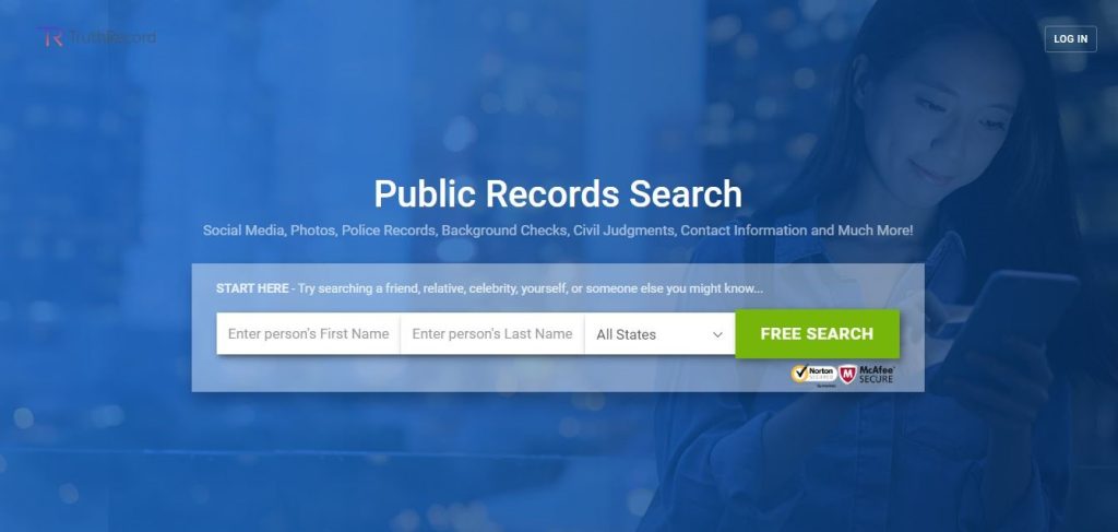 truthrecord.org opt out homepage