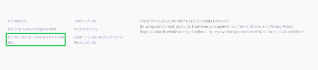 truthrecord.org opt out do not sell or share my personal info