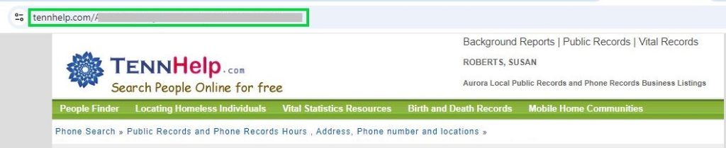 TennHelp.com opt out copy the profile URL