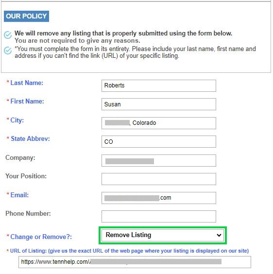 TennHelp.com opt out form