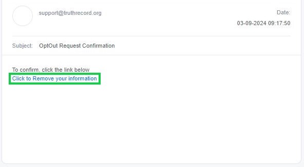 truthrecord.org opt out verification
