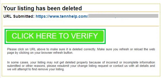 TennHelp.com opt out confirmation message