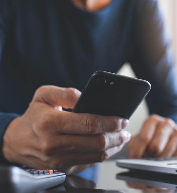 Man using phone
