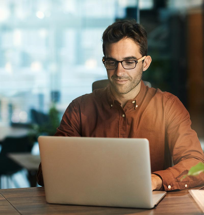 man using computer