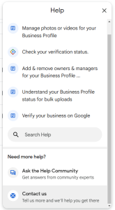 google business profile manager help
