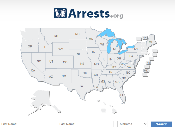 arrests.org homepage