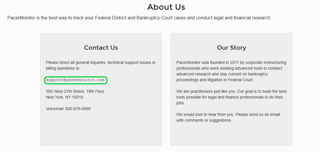 PacerMonitor contact